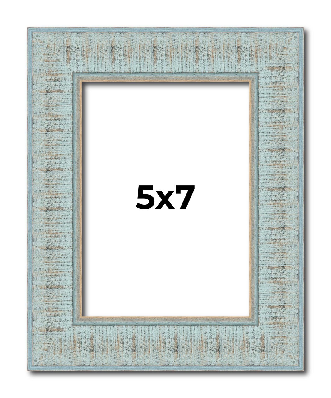 Photo Size Refined Blue Picture Frame - UV Acrylic, Foam Board Backing, Hanging Hardware
